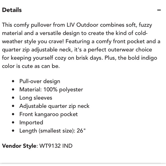 Fuzzy Pullover Front pocket Quarter zip adjustable neck sz M - Picture 3 of 13